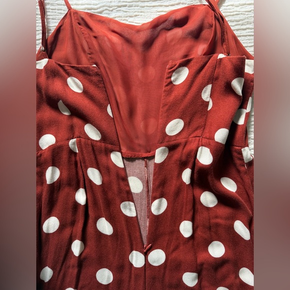 Zara Burnt Orange and White Polka Dot Jumpsuit - Picture 6 of 13